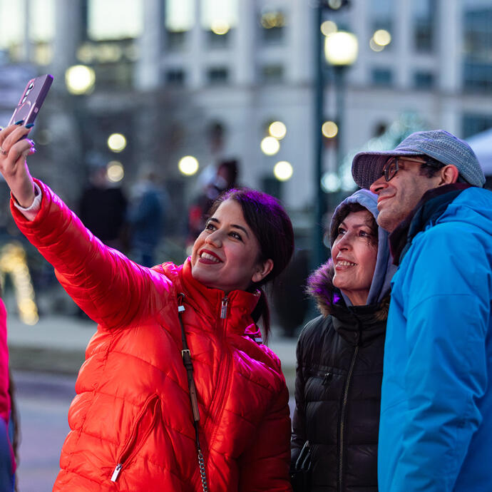 Three Lights at the Fountain attendees taking a selfie