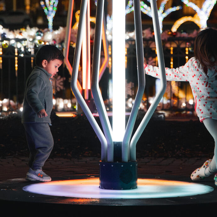 Children enjoying an interactive installation