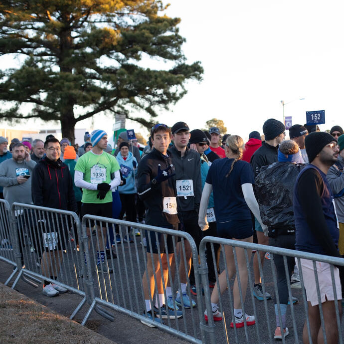 One City Half Marathon runners waiting for the race to begin
