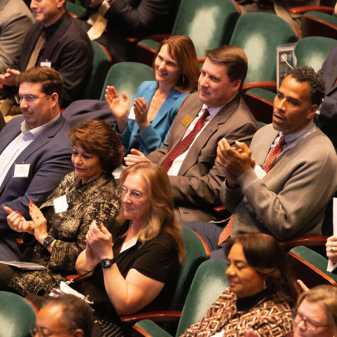 Overhead view of State of the City attendees during the presentation