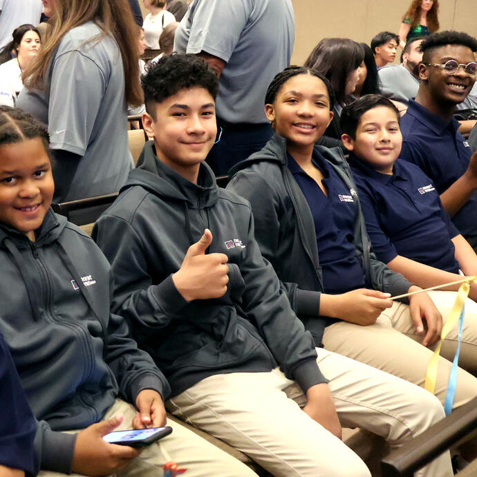 Smiling young musicians from Soundscapes